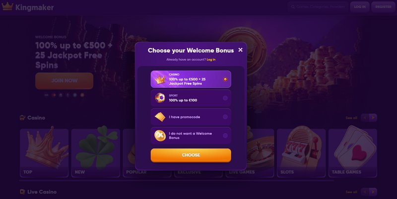 Kuva: Kingmaker Casino Online - Vieras Kasinoa Esiintyy Suomessa